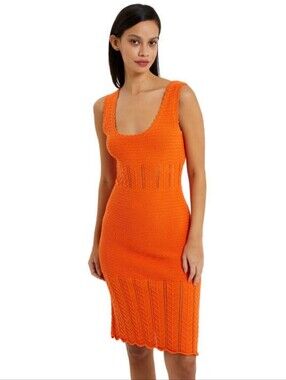 Haute Hippie Orange Knit Dress | Size Small | Perfect For A Hilary Duff Concert